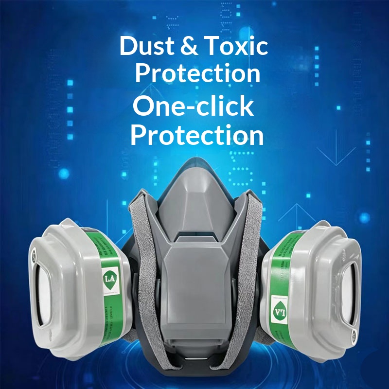 Dust Mask Construction - Siliconen 6502QL gasmasker met snelsluiting voor
