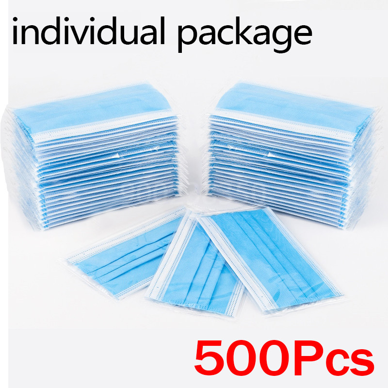 Disposable Mask Blue - 10-500 stuks wegwerp maskers voor volwassenen,