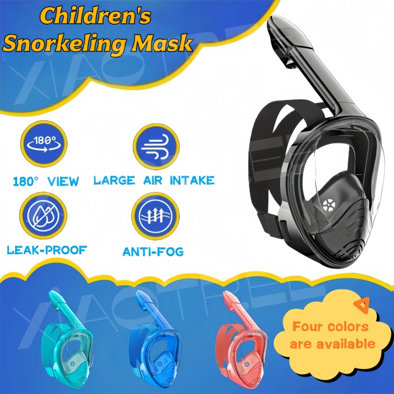 Anti Pollution Mask - Volledig gezichtsnorkelmasker voor kinderen, anti-condens, anti-lek,