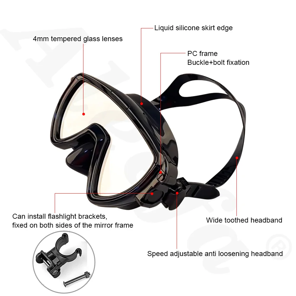 Duikmasker met zaklampbevestig - Silicone Mask Bracket recensie en prijs