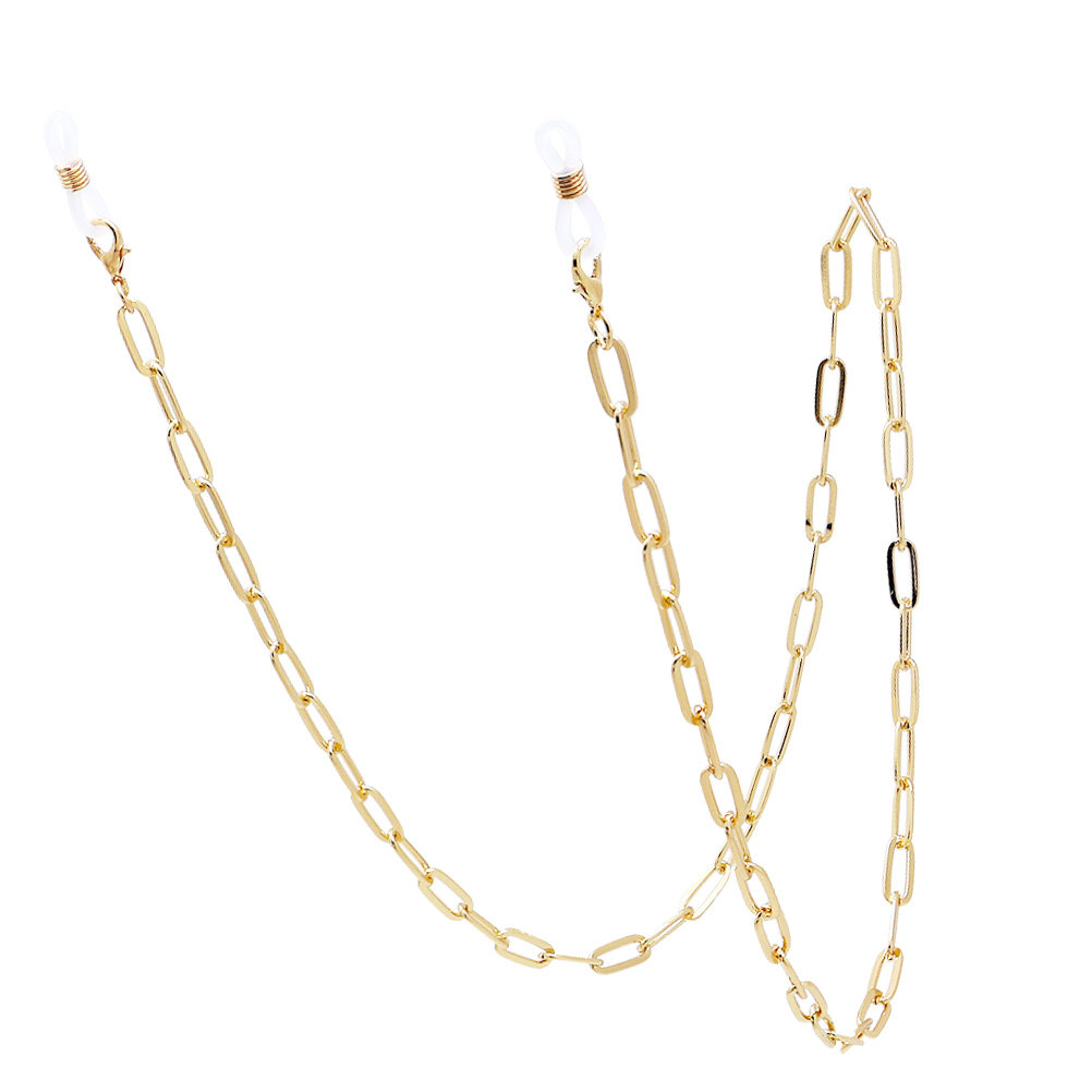 Metalen gouden paperclip-brill - Mask Chain Holder recensie en prijs